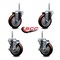 Service Caster 4 Inch Maroon Polyurethane Wheel Swivel 58 Inch Threaded Stem Caster Set 2 Brakes SCC SCC-TS20S414-PPUB-MRN-58212-2-TLB-2 - alternate 2